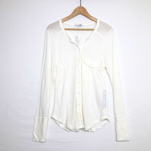Young fabulous, & broke cream button down shirt - Picture 1 of 9